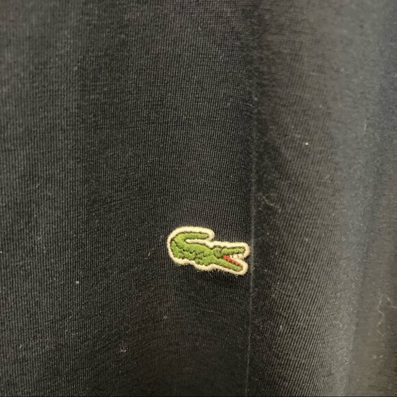 LACOSTE Sz 3X Pima Cotton V-Neck Regular Fit Dark Blue Tee T-Shirt - Picture 3 of 6